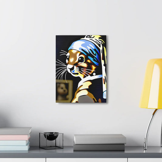 Squirrel with a Pearl Earring Canvas Print Wrap. - 12″ x