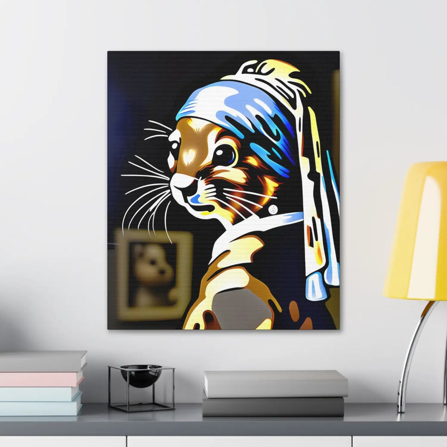 Squirrel with a Pearl Earring Canvas Print Wrap. - 20″ x