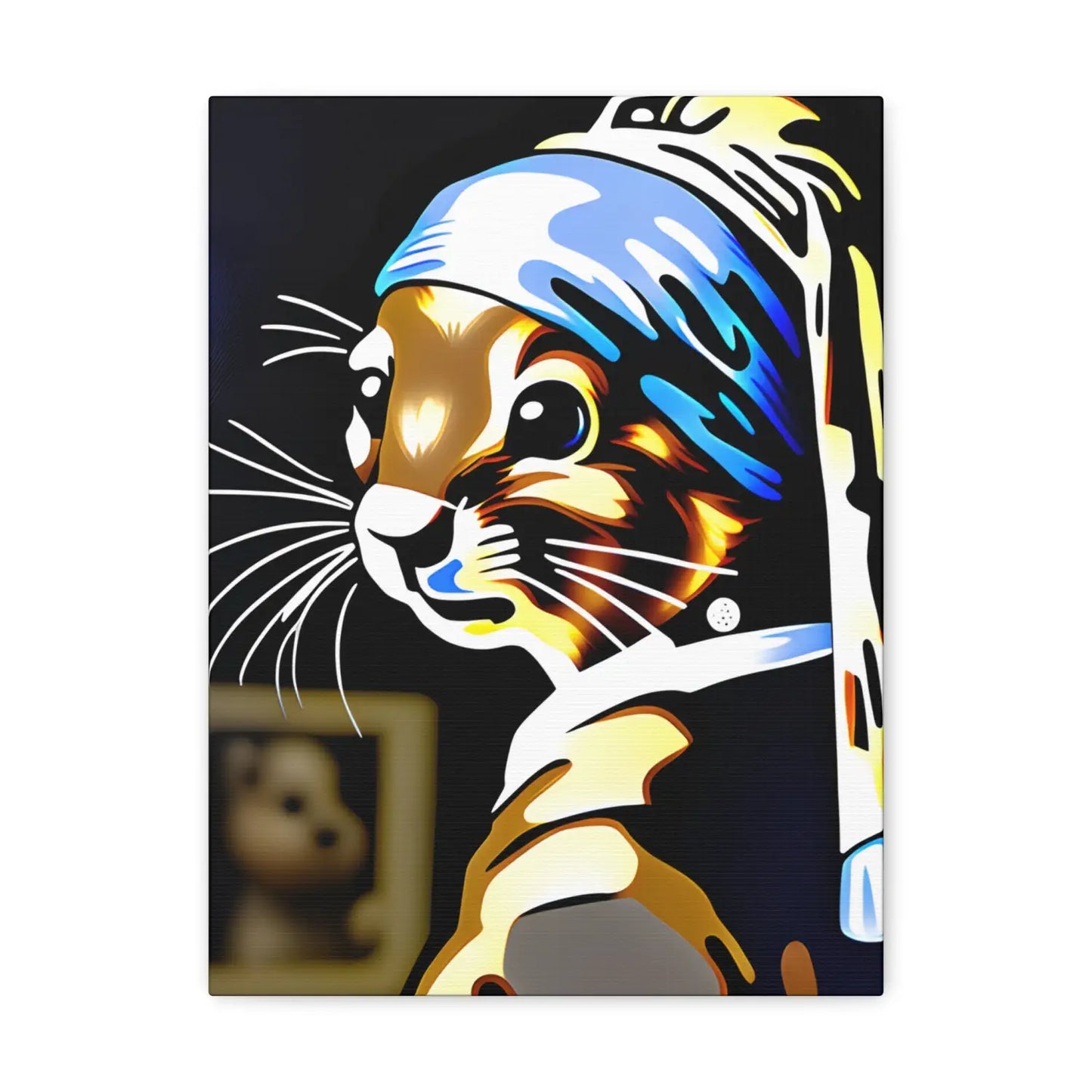 Squirrel with a Pearl Earring Canvas Print Wrap. - Canvas